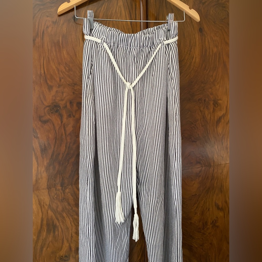 Drawstring Striped Pants